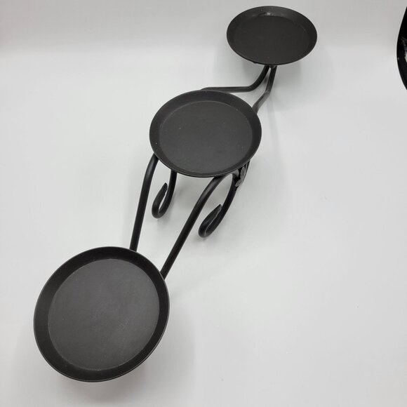 Longaberger Wrought Iron 3 Tier Pillar Candle Holder Maple Leaf Stand - Picture 3 of 10